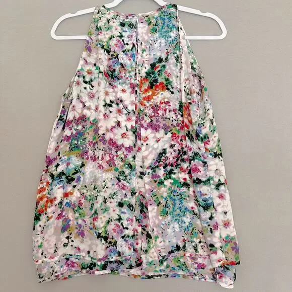 Violet & Claire Multicolored Watercolor Floral Layered Tank Sleeveless Blouse M - Picture 4 of 9